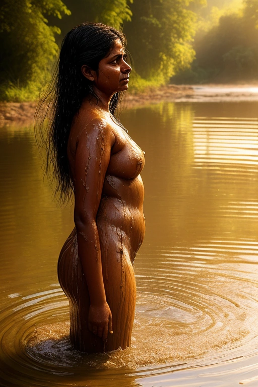 River Goddess â€” Natural Indian Bathing Beauty