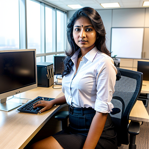 Young indian lady in office